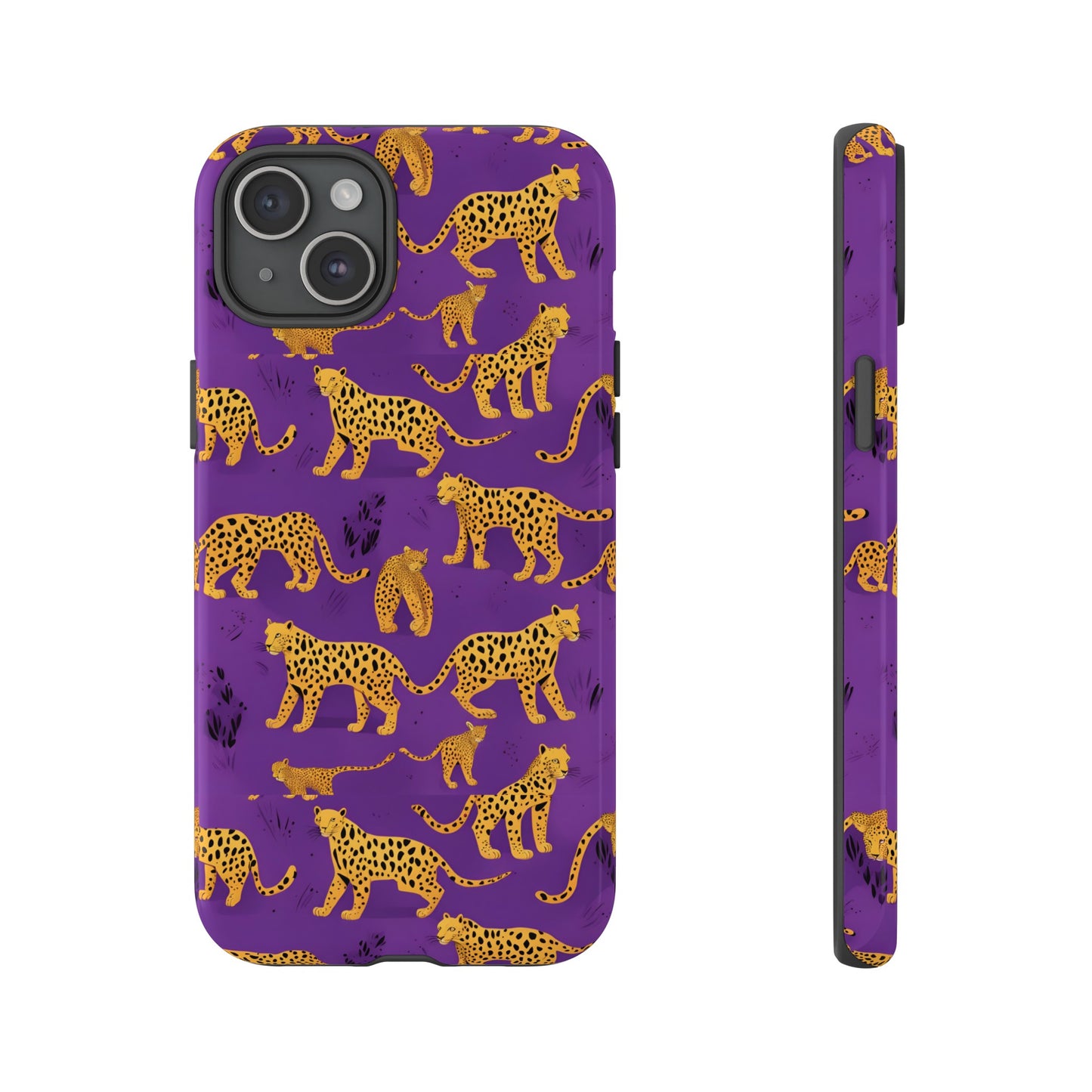 Hard Phone Case Purple Leopard, iPhone 15, 14,13,12,11,X Google Pixel, Samsung Galaxy