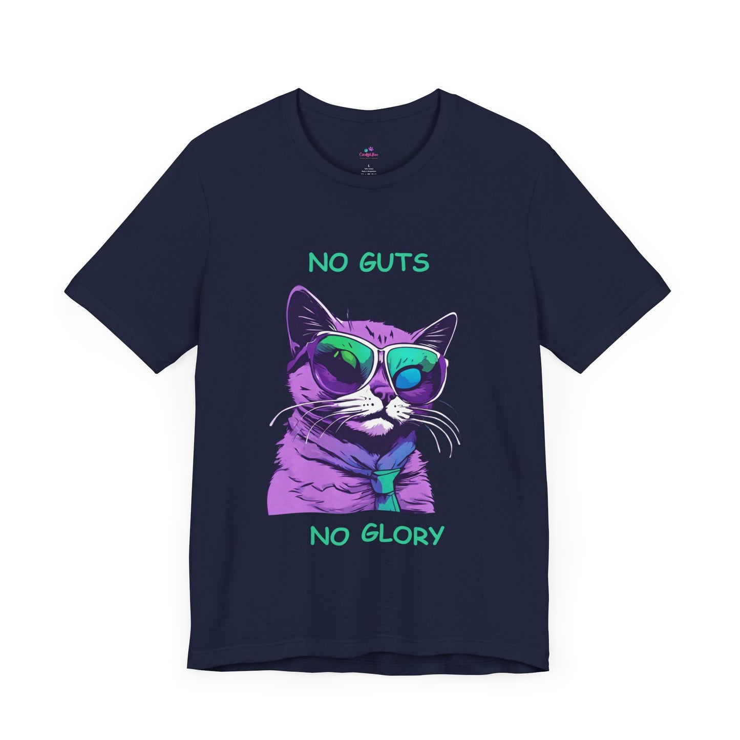 Cat T-Shirt No Guts No Glory Unisex Jersey Short Sleeve