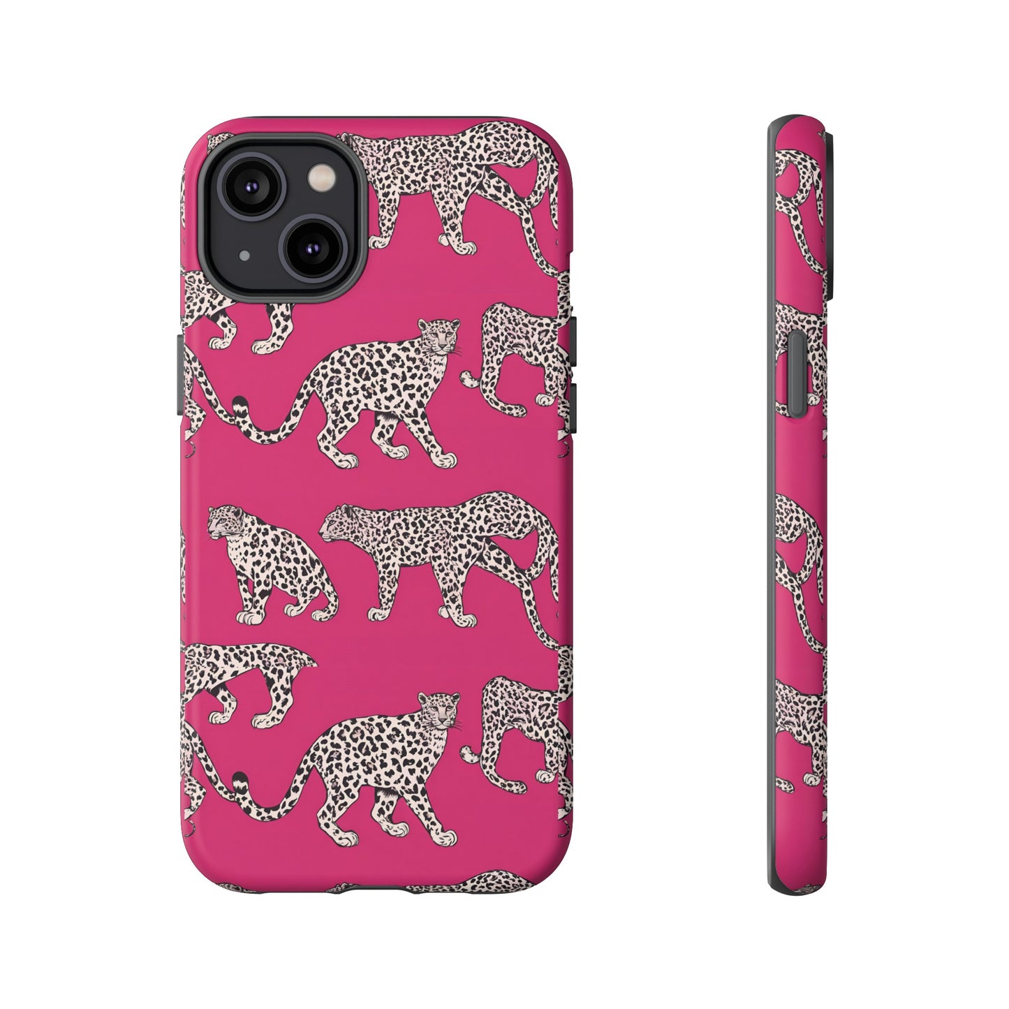 Leopard Pink Hard Phone Case for iPhone, 15, 14,13,12,11,X Google Pixel, Samsung Galaxy Phone. Cat Lover Gift, Gift for Her.