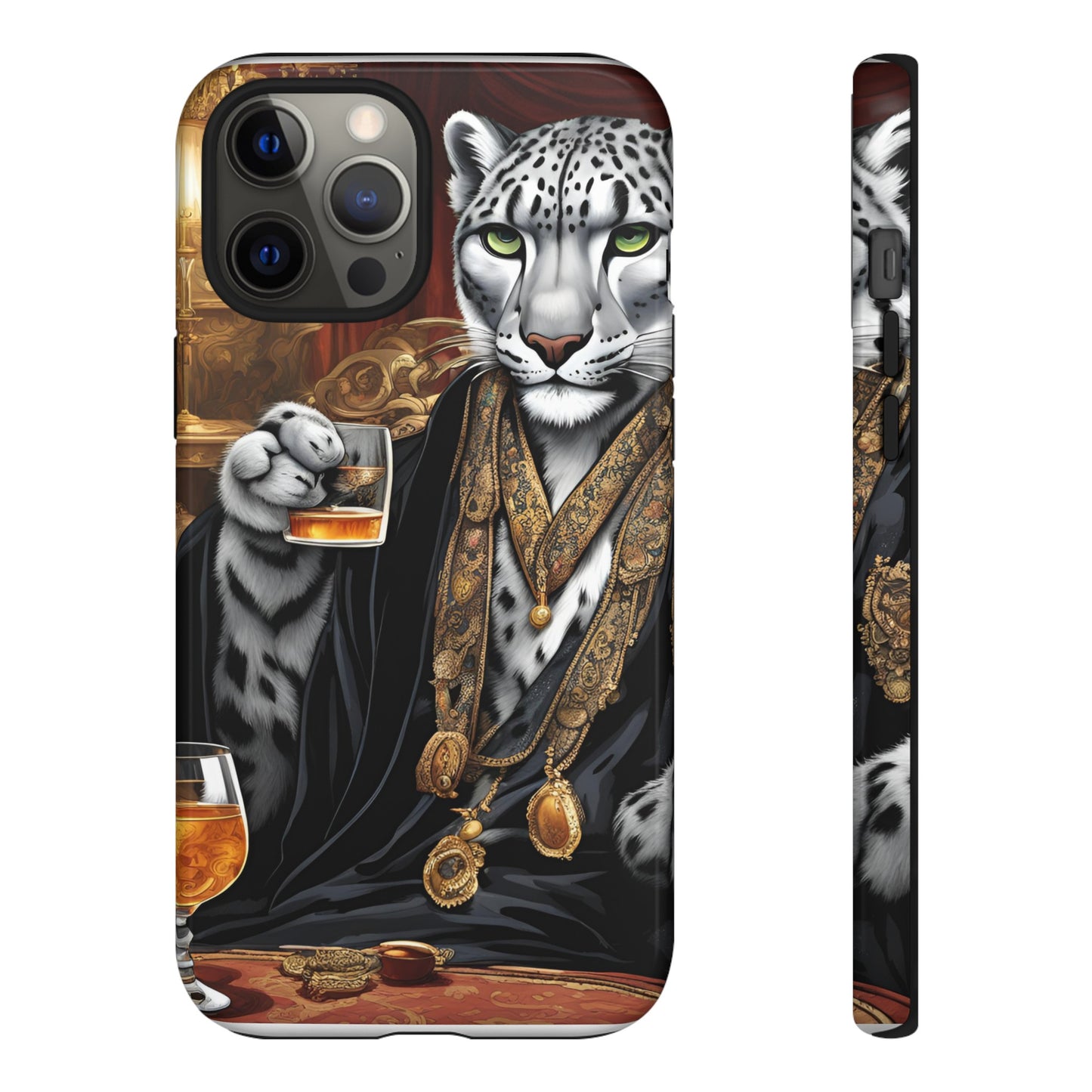 Hard Phone Case Whimsical Leopard Cat Phone Case, iPhone 15 14 13 , Samsung Galaxy Pixel Case,Cat Lover Gift, Gift for him,Gift for her