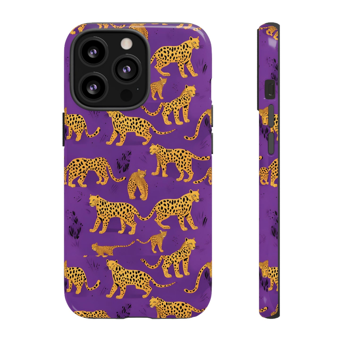 Hard Phone Case Purple Leopard, iPhone 15, 14,13,12,11,X Google Pixel, Samsung Galaxy