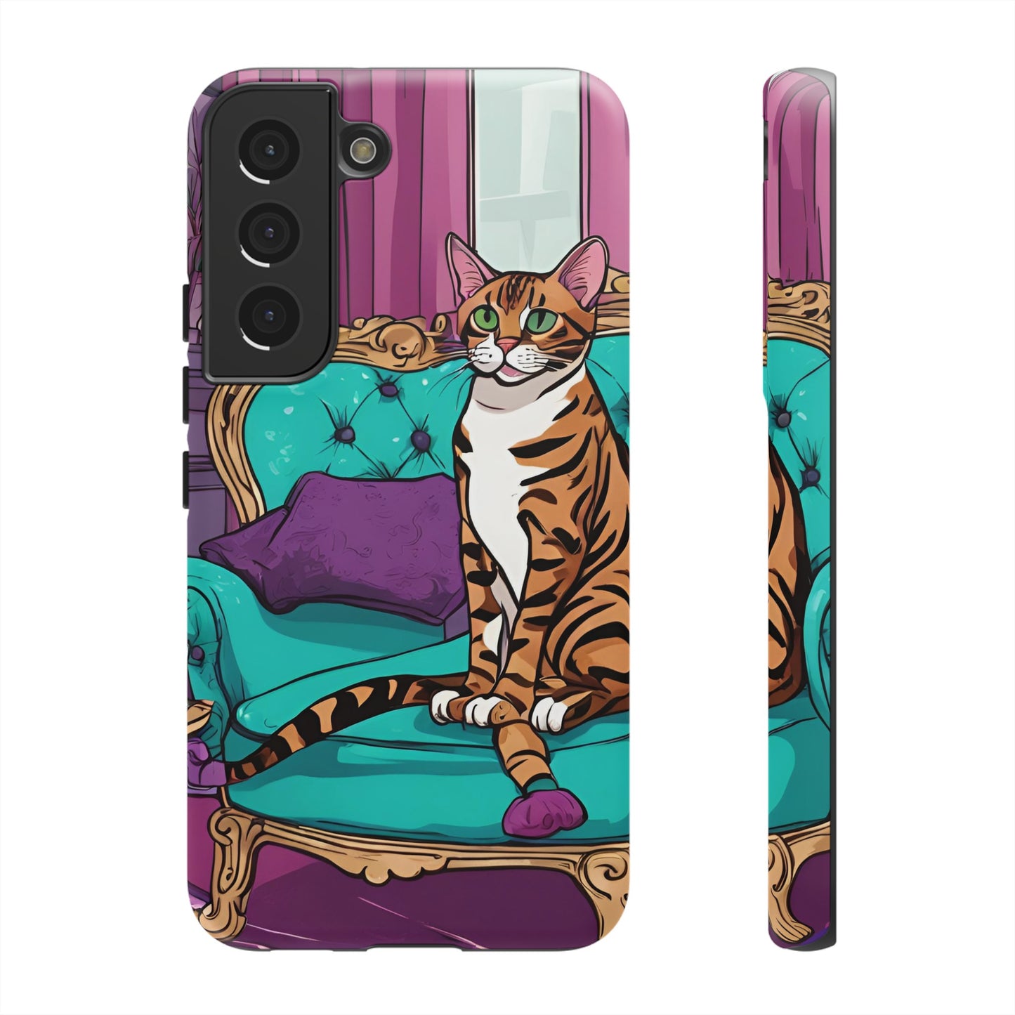 Hard Phone Case Whimsical Cat for iPhone 15, 14,13,12,11,X, Google Pixel, Samsung Galaxy, Cat Lover Gift, Gift for Her, Gift for Mom.