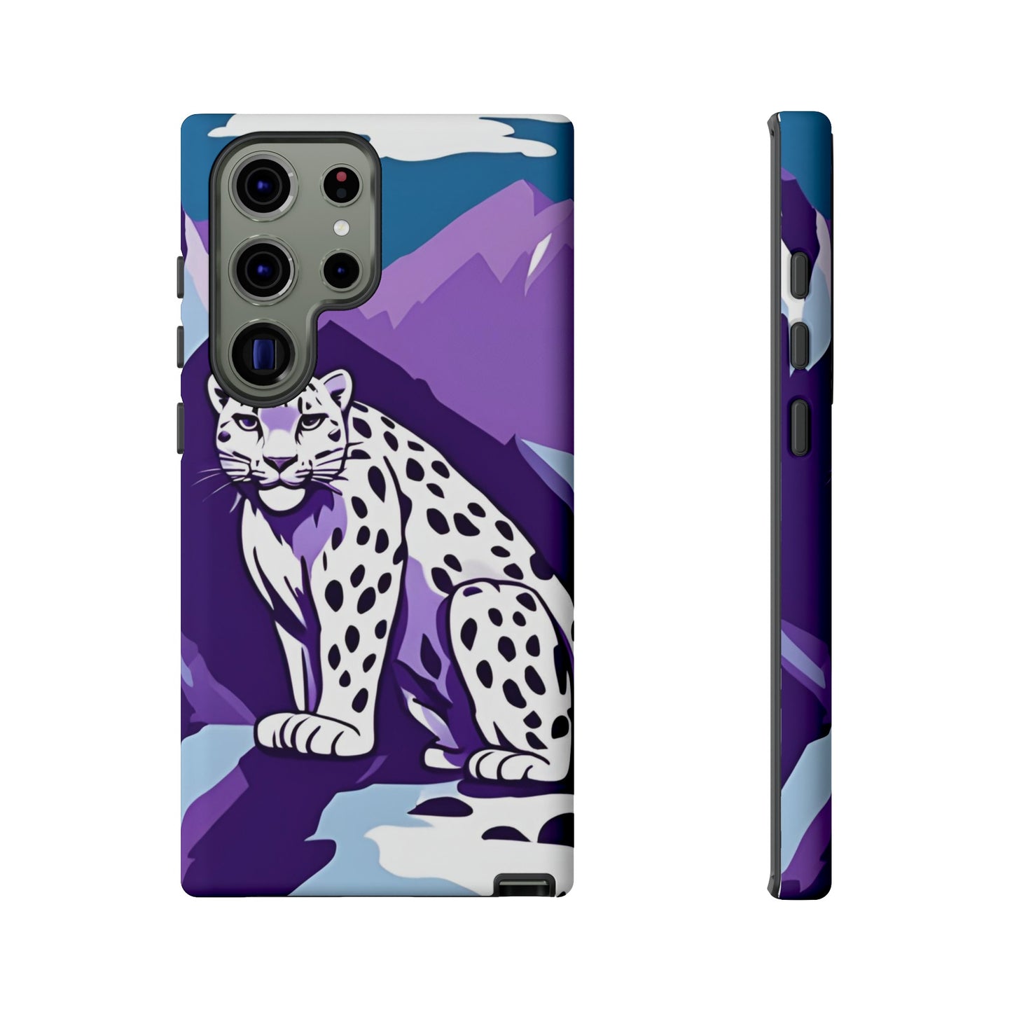 Hard Protective Phone Case,Whimsical Snow Leopard Phone Case, Cat Lover Gift, Gift for her , Gift for him,Gift for Mom, Gift for Dad