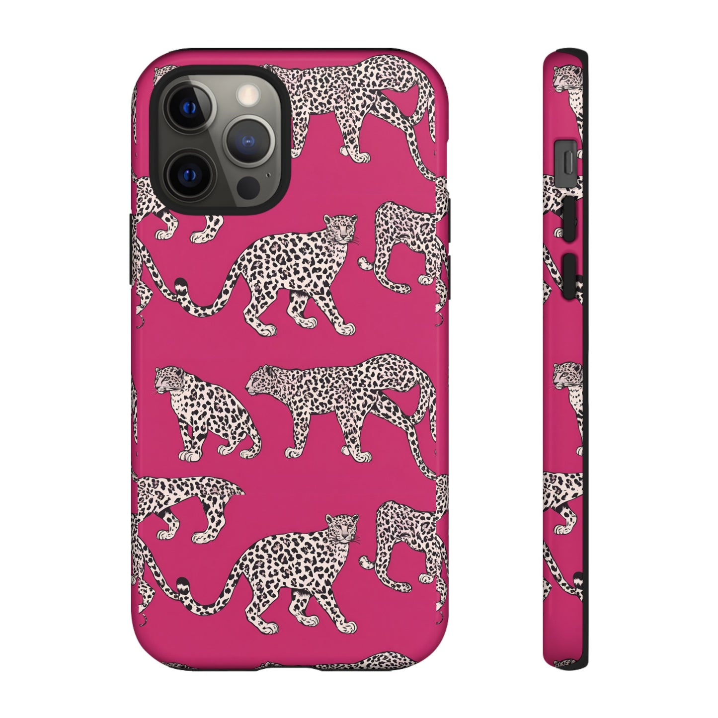 Leopard Pink Hard Phone Case for iPhone, 15, 14,13,12,11,X Google Pixel, Samsung Galaxy Phone. Cat Lover Gift, Gift for Her.