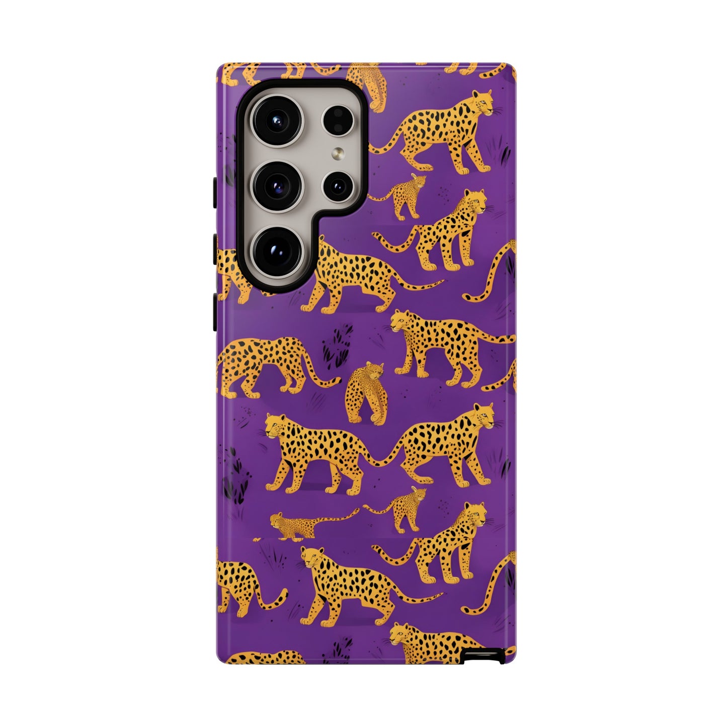 Hard Phone Case Purple Leopard, iPhone 15, 14,13,12,11,X Google Pixel, Samsung Galaxy