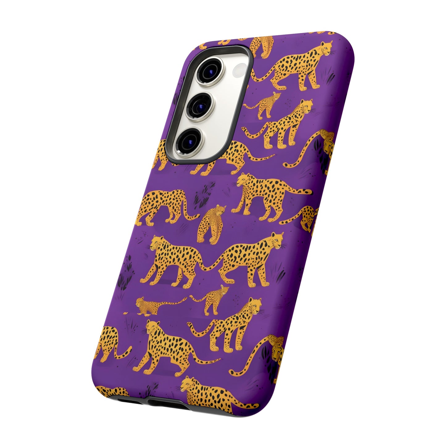 Hard Phone Case Purple Leopard, iPhone 15, 14,13,12,11,X Google Pixel, Samsung Galaxy