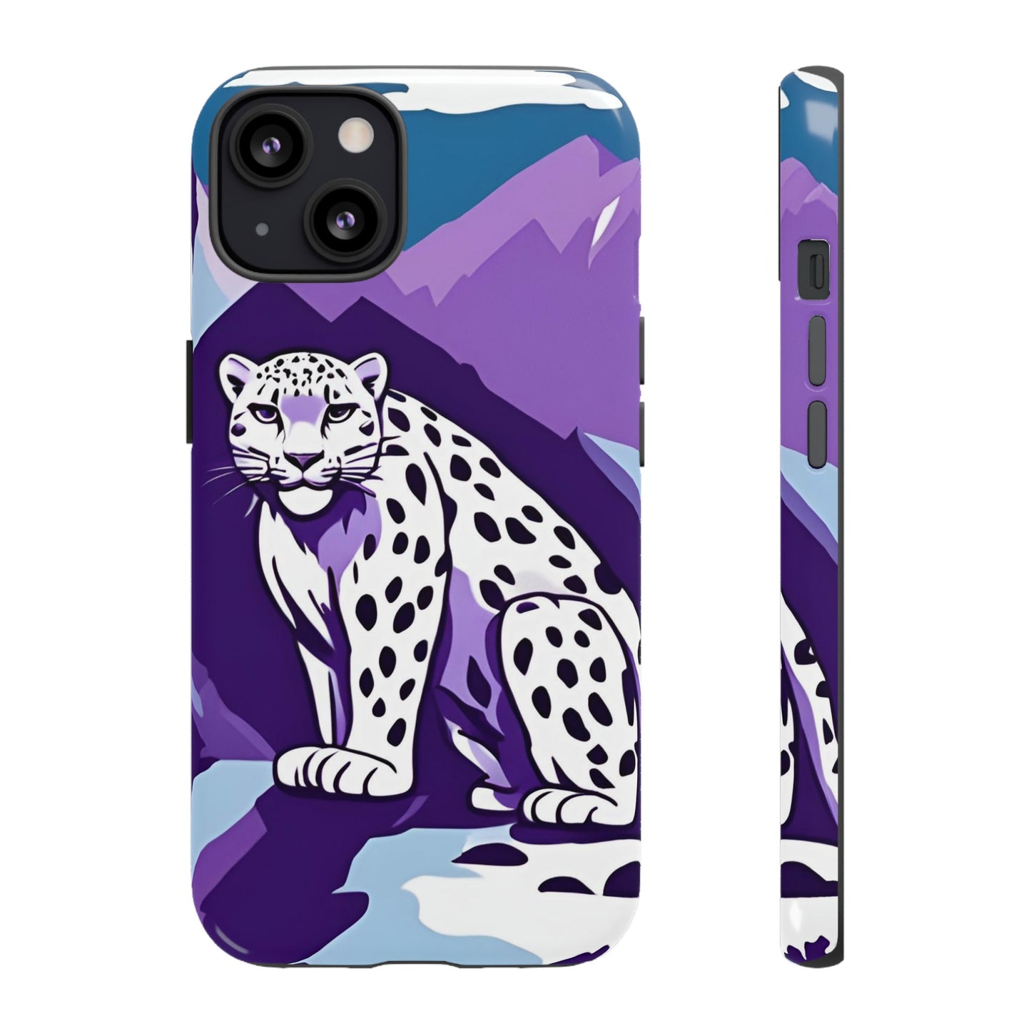 Hard Protective Phone Case,Whimsical Snow Leopard Phone Case, Cat Lover Gift, Gift for her , Gift for him,Gift for Mom, Gift for Dad