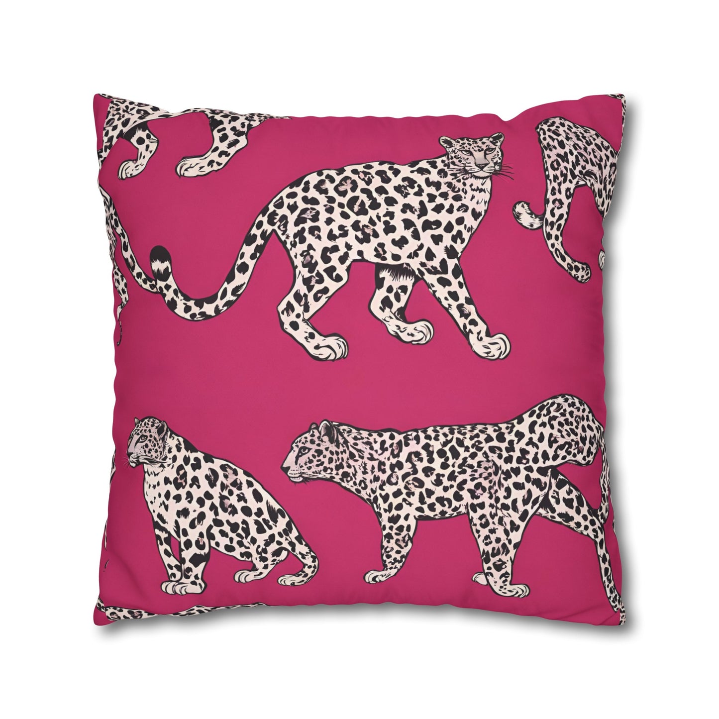 Leopard Pink Cushion Cover, Cat Lover Gift, Home Decor, Gift for Her, Gift for Mom, Birthday Gift, Animal Lover Gift