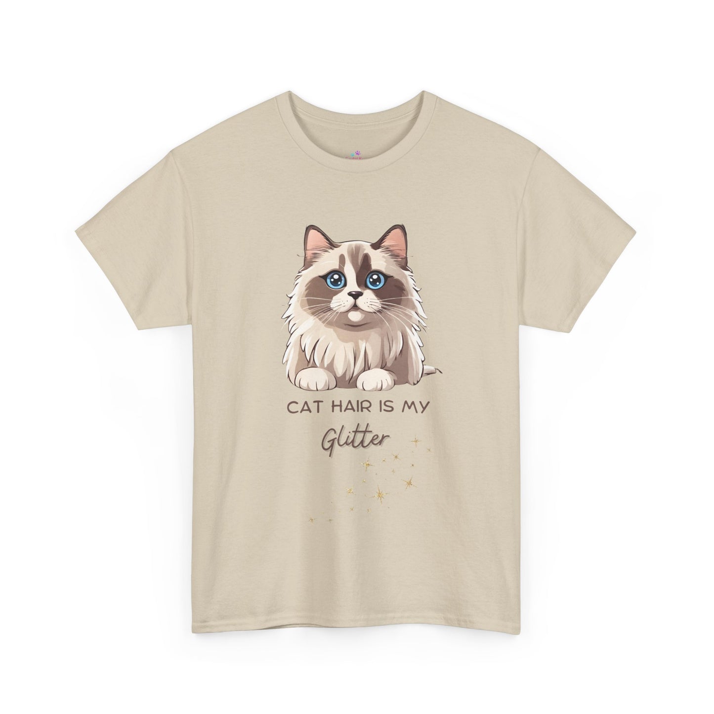 Cat T-Shirt, Hair is My Glitter Ragdoll Unisex Jersey Short Sleeve Cat T-Shirt