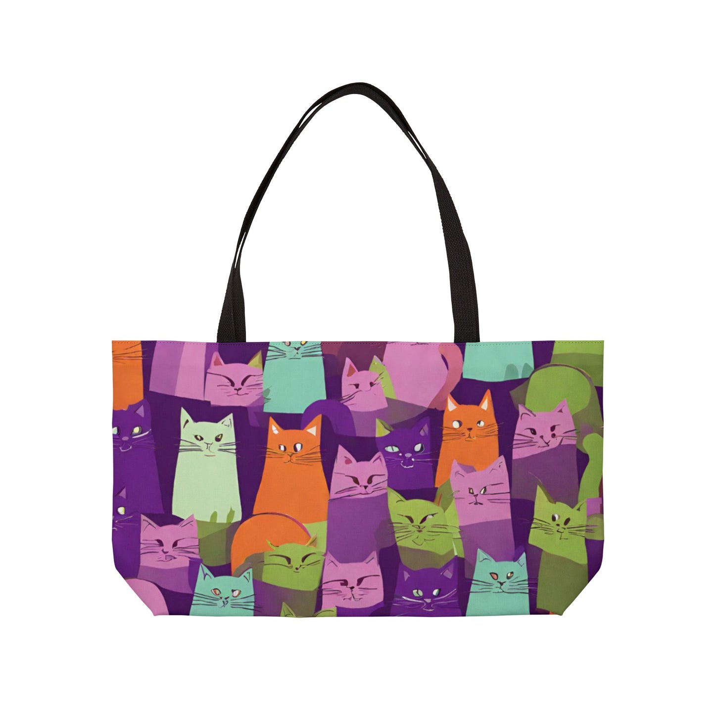 Cute Cat Colourful Weekender Tote Bag