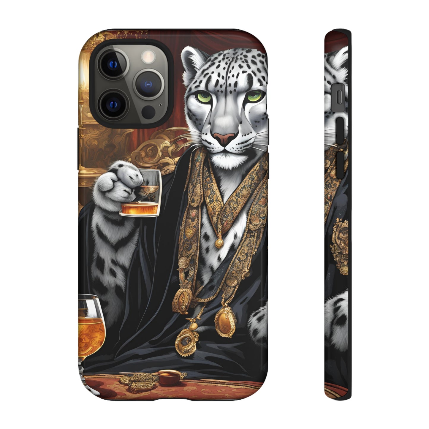 Hard Phone Case Whimsical Leopard Cat Phone Case, iPhone 15 14 13 , Samsung Galaxy Pixel Case,Cat Lover Gift, Gift for him,Gift for her