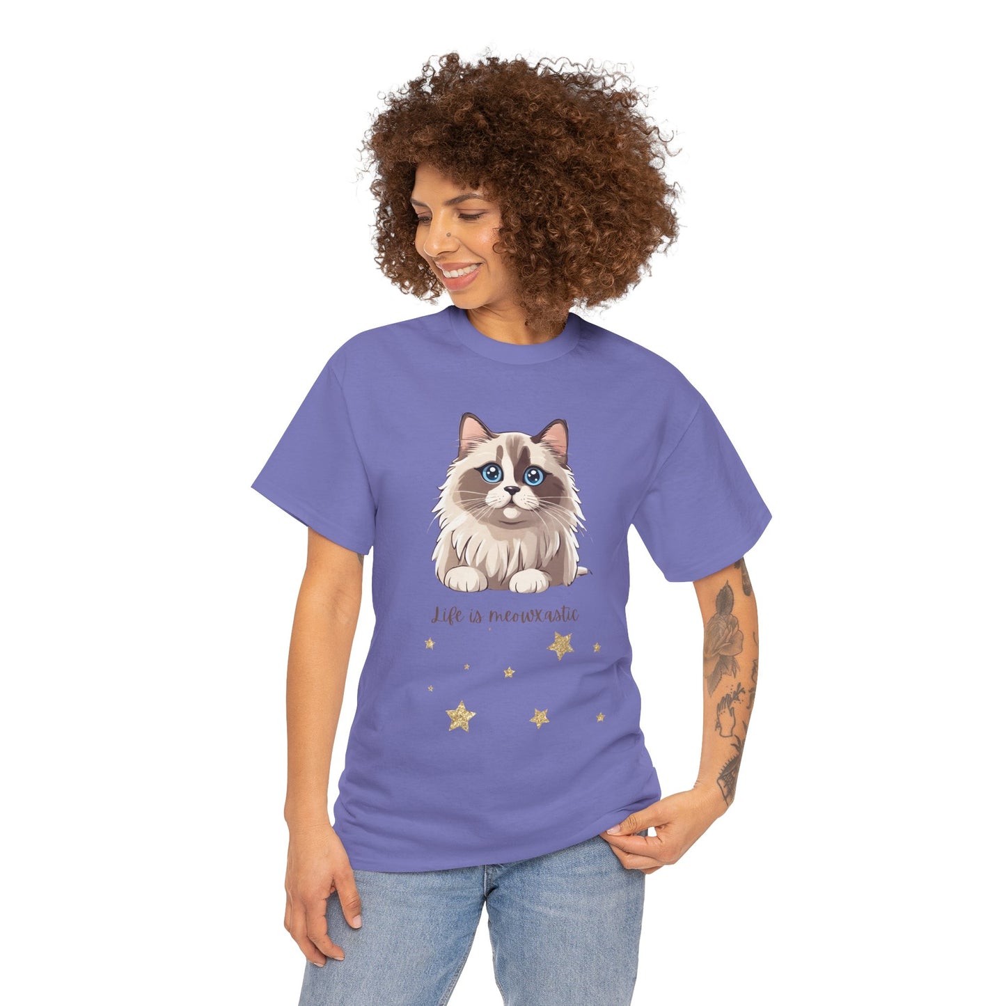 Cat T-Shirt Life is Meowtastic Unisex Jersey Short Sleeve Tee