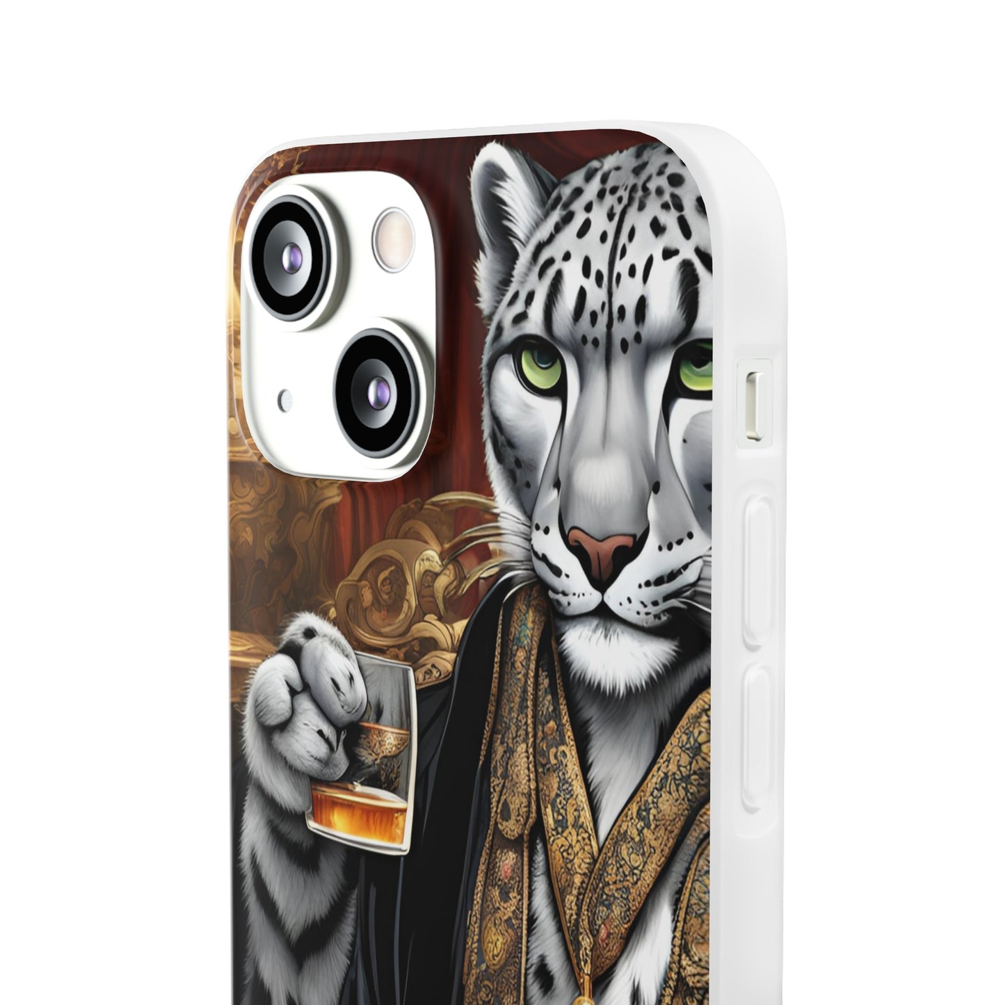 Flexi Whimsical Leopard case for iPhone 15,14,13,12,11,X,  Samsung Galaxy , Phone Cover, Cat Lover Gift, Gift for Him.