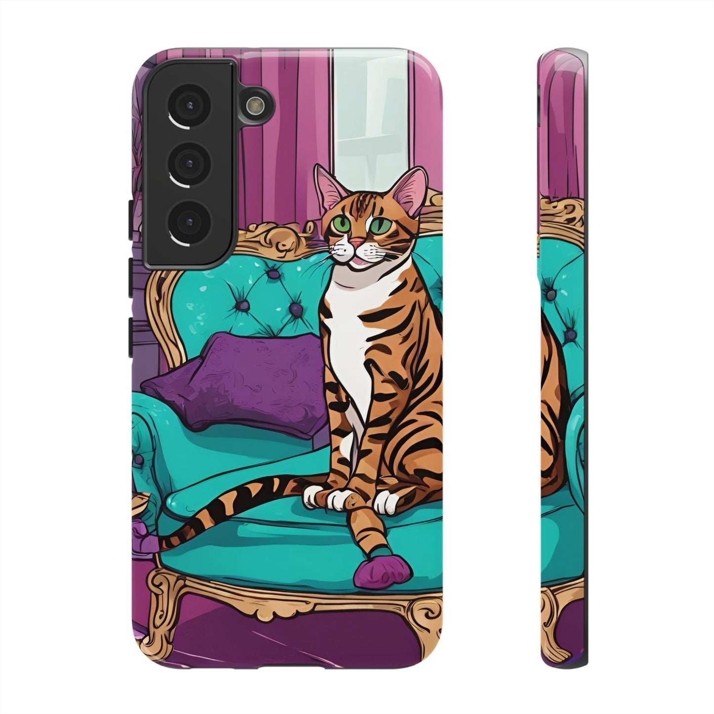 Hard Phone Case Whimsical Cat for iPhone 15, 14,13,12,11,X, Google Pixel, Samsung Galaxy, Cat Lover Gift, Gift for Her, Gift for Mom.