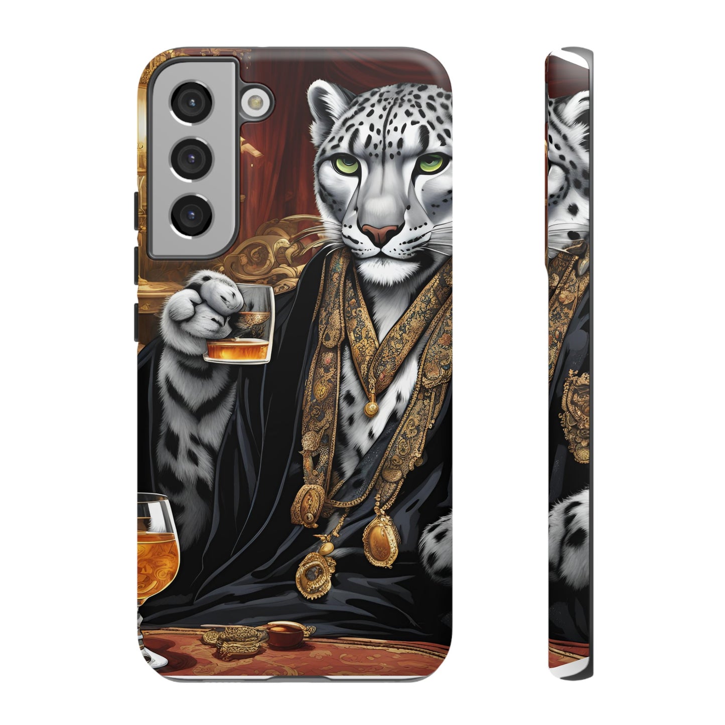 Hard Phone Case Whimsical Leopard Cat Phone Case, iPhone 15 14 13 , Samsung Galaxy Pixel Case,Cat Lover Gift, Gift for him,Gift for her