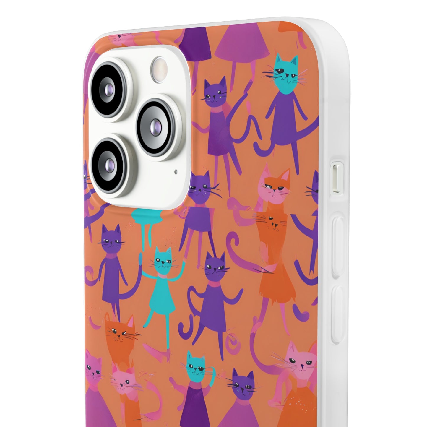 Flexi Cat Phone Case, iPhone 15 14 13 , Samsung Galaxy Pixel Protective Case,Cat Lover Gift, Cat Lover Phone Case, Gift for Her, Gift for Kids