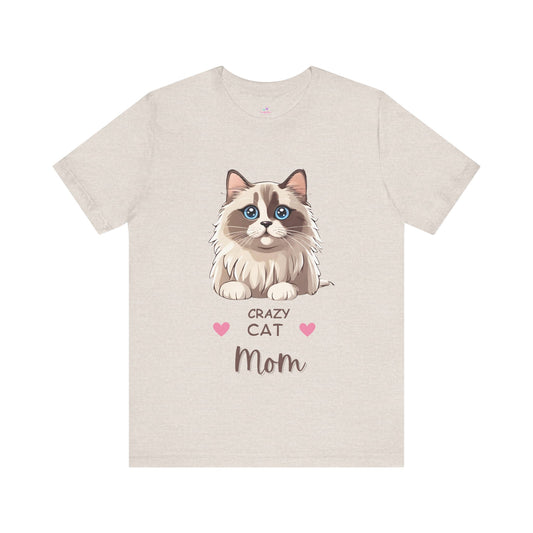 Crazy Cat Mom Ragdoll Unisex Jersey Short Sleeve Tee  Cat Funny Cat Love  Kitten Kids Tee Animal Lover Gift