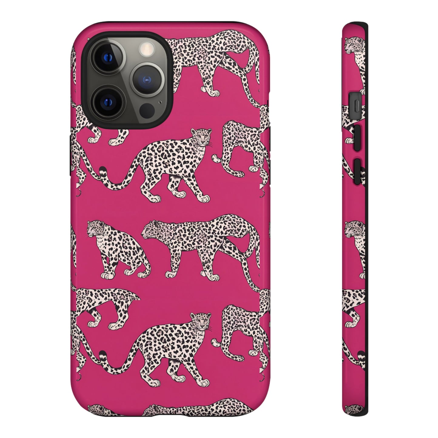 Leopard Pink Hard Phone Case for iPhone, 15, 14,13,12,11,X Google Pixel, Samsung Galaxy Phone. Cat Lover Gift, Gift for Her.