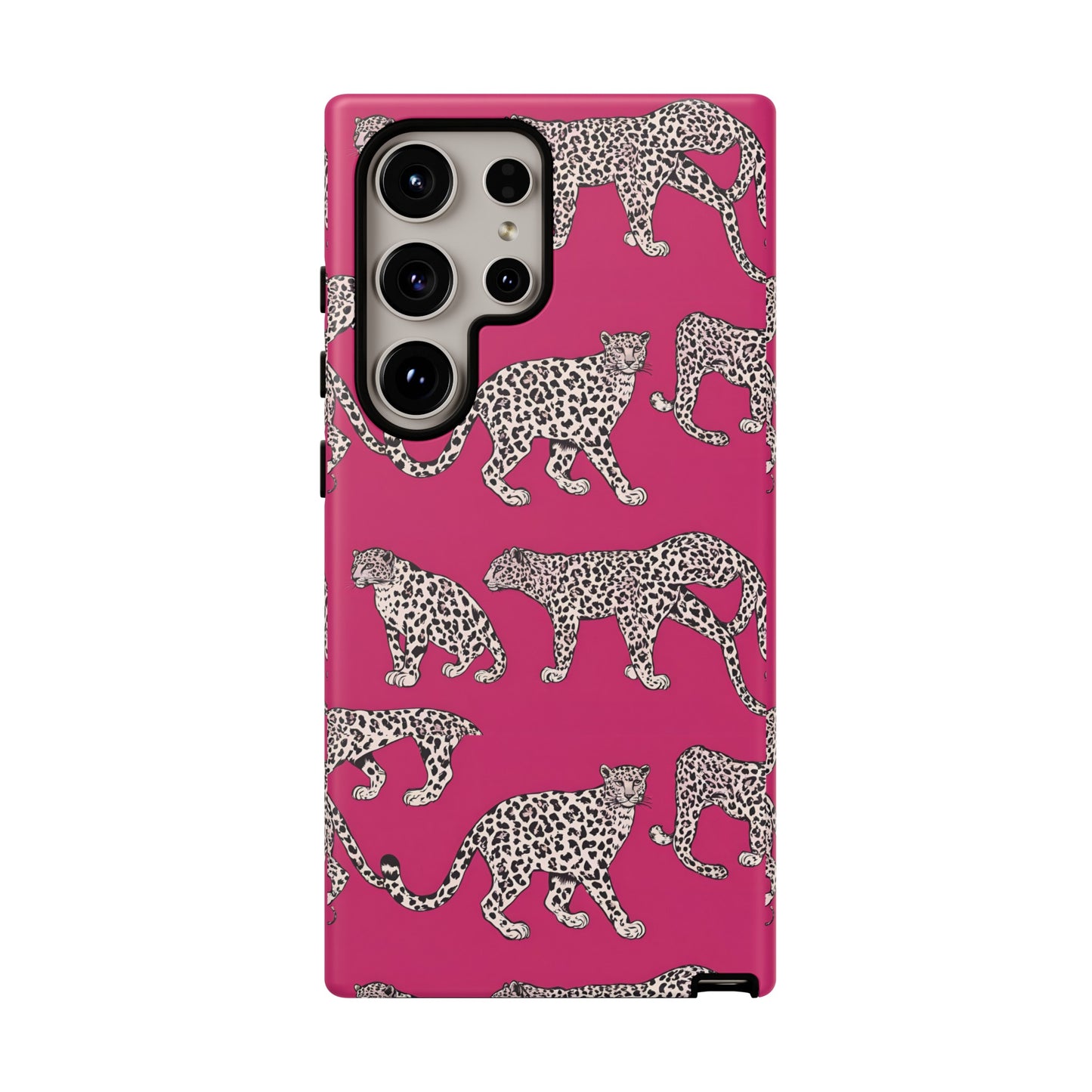 Leopard Pink Hard Phone Case for iPhone, 15, 14,13,12,11,X Google Pixel, Samsung Galaxy Phone. Cat Lover Gift, Gift for Her.