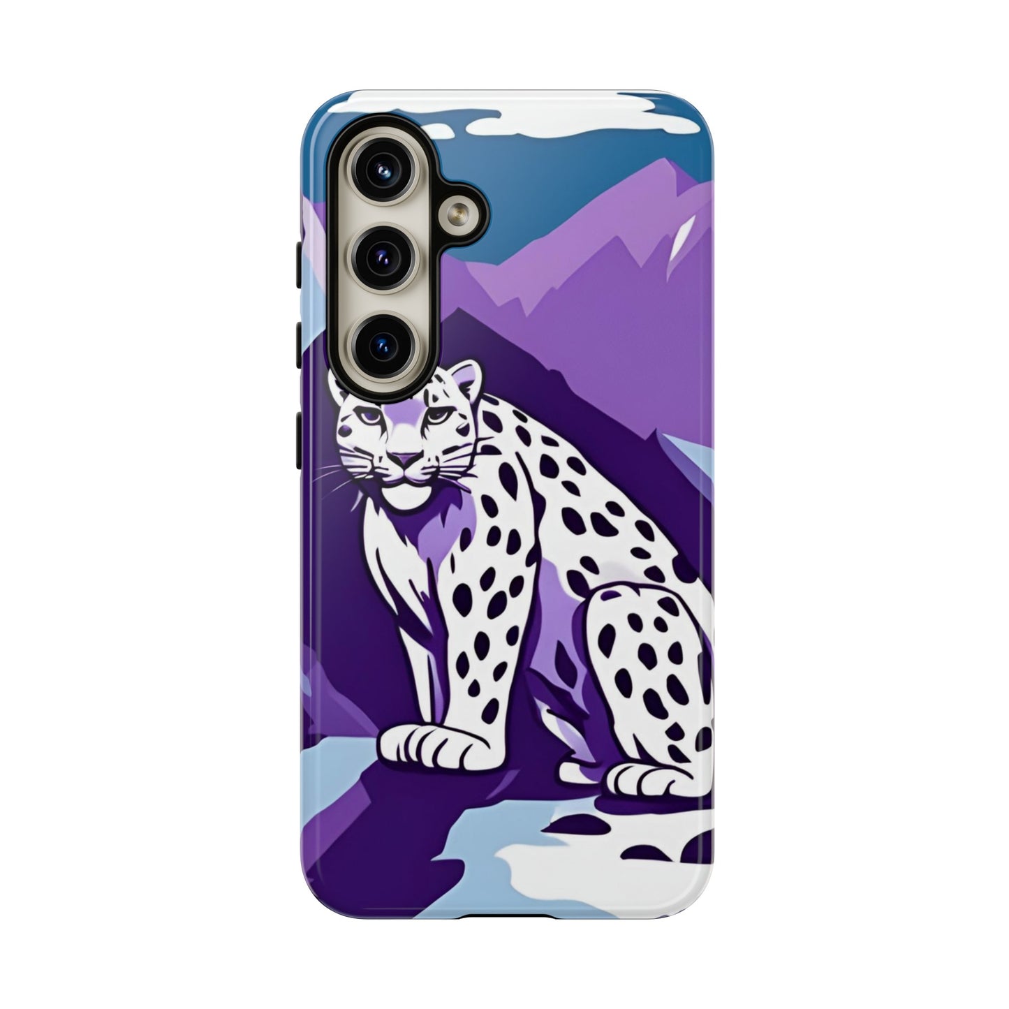 Hard Protective Phone Case,Whimsical Snow Leopard Phone Case, Cat Lover Gift, Gift for her , Gift for him,Gift for Mom, Gift for Dad