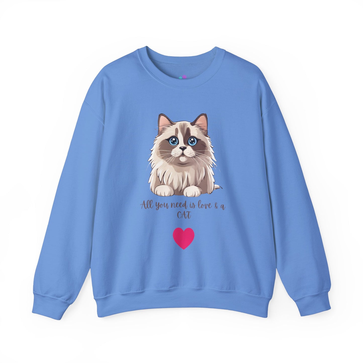 Women's Sweatshirt, Cute Ragdoll Cat Lover Unisex Heavy Blend™ Crewneck Sweatshirt