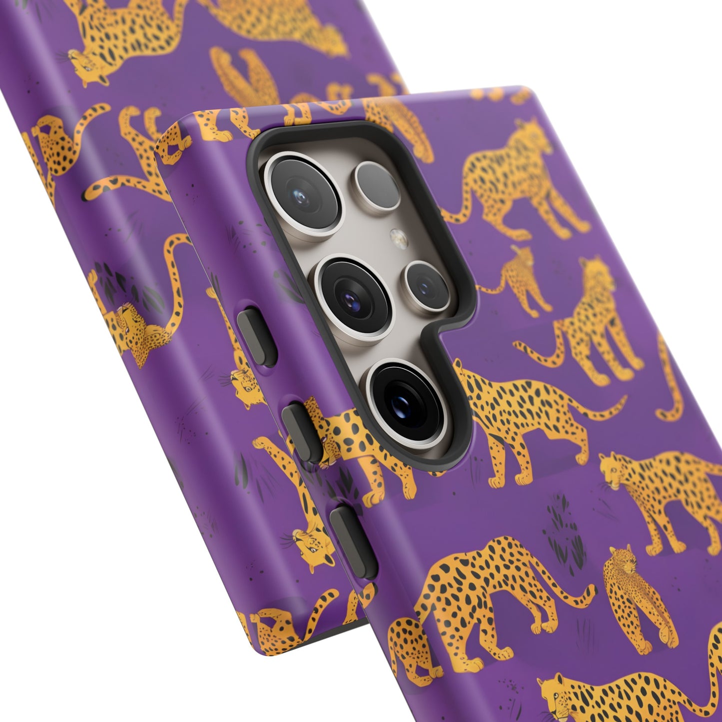 Hard Phone Case Purple Leopard, iPhone 15, 14,13,12,11,X Google Pixel, Samsung Galaxy